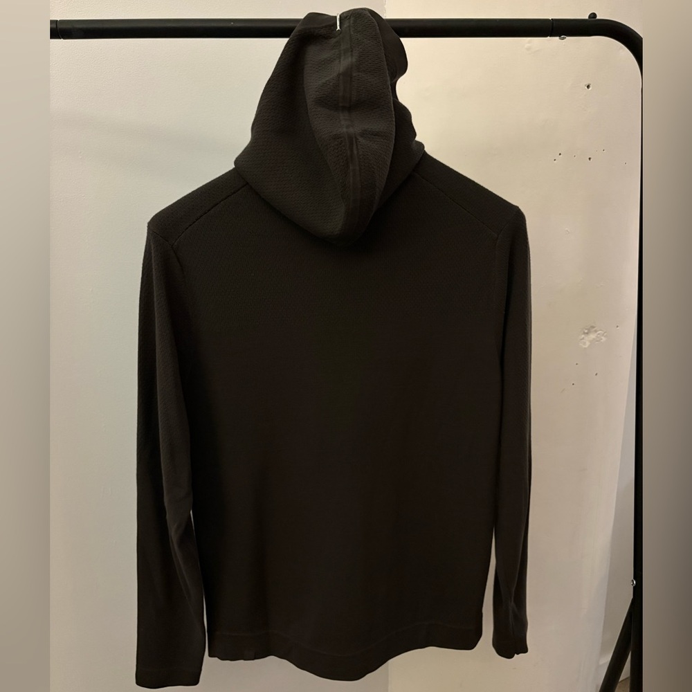 Lululemon Knit Hoodie Pullover Dark Green Long Sleeve Front Pockets Medium - Picture 5 of 6